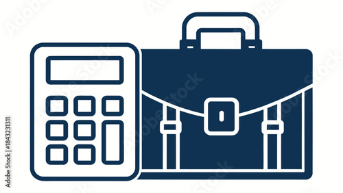 Minimal Accountant Icon Silhouette Vector with Calculator, Perfect for Representing Financial Concepts, Budgeting, and Business Management