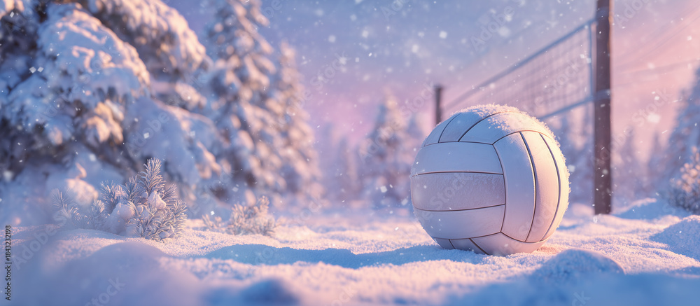 Naklejka premium volleyball winter theme