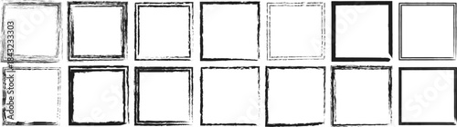 Set of Grunge round square  frames.. Grunge frames for photo collage, Design elements for banner, poster, flyer, invitation, card, social networks