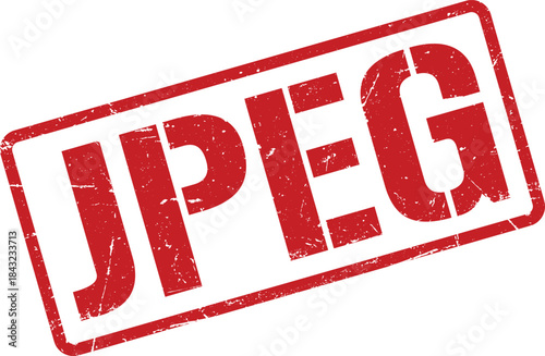 Distressed Red JPEG Stamp Isolated on White Background, Format Concept