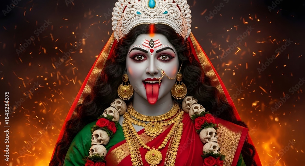 Fototapeta premium Kali maa hindu goddess of destruction and power divine mother hinduism mythology art