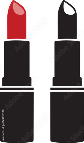 Lipstick Tubes Silhouette vector flat illustration design