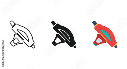 Bicycle brake caliper icons in different styles