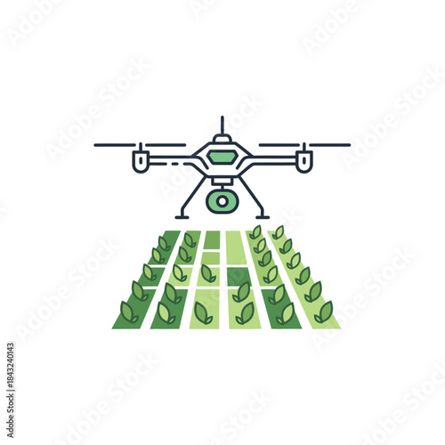 Drone Monitoring Crop Health in Agriculture Field, Precision Farming Technology.