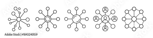 Digital network connections social business communication icons