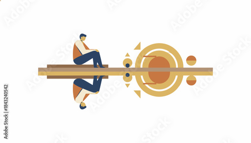 Contemplative Man: Abstract Reflection and Geometric Balance