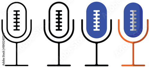 Minimal microphone icon representing live product demos and real‑time social commerce engagement