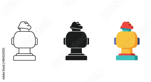 Collection of fire hydrant icons in different style