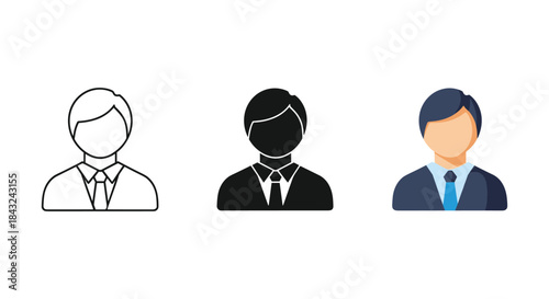 Three business professionals illustrated