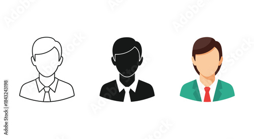 Different style male avatars for business use