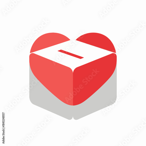 Heart-Shaped Donation Box Symbolizing Love and Charitable Giving.