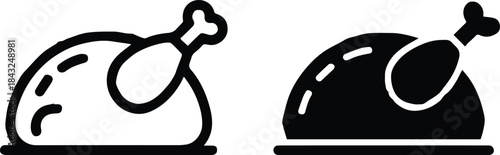 chicken logo simple food symbol roast poultry menu icon pack