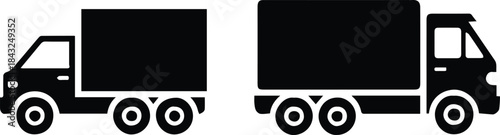 truck delivery and courier icon silhouettes for ui and print