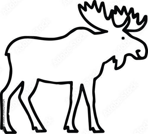 moose profile sketch animal template coloring page