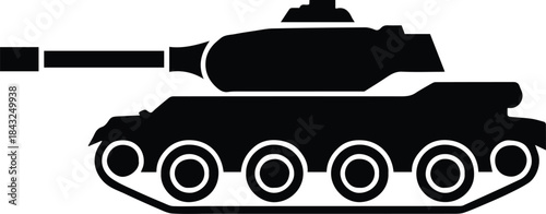 tank military icon silhouette vector for game and history use