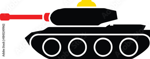 tank silhouette vector logo icon for army and strategy design