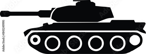 tank silhouette icon military vehicle symbol vector illustration