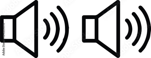 speaker icon facing each other with sound waves communication