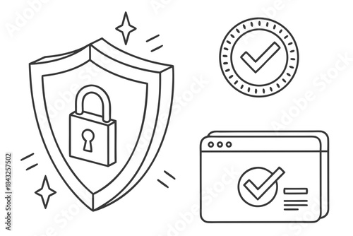 Minimal Outline Online Security Permission Icon Se (2) Vector SVG Design