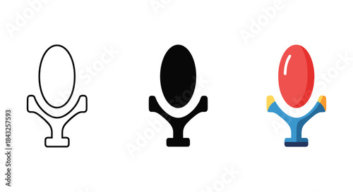 Different style egg holder icon set