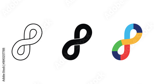 Infinity symbol logo design variations