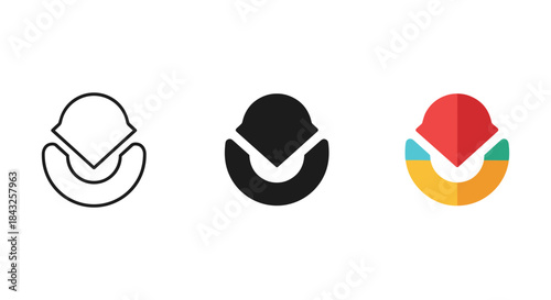 Collection of hard hat and tick mark logo designs