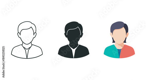 Three different user avatars