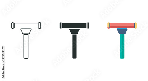 Different style razor icon set for shaving