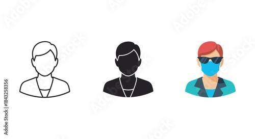 Different people wearing necklace and mask