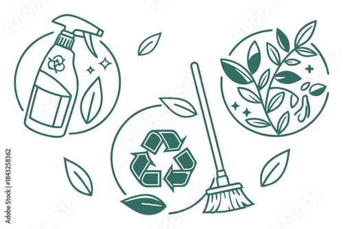 Crisp Outline Eco Friendly Cleaning Product Symbol (1) Vector SVG Design
