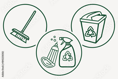Crisp Outline Eco Friendly Cleaning Product Symbol Vector SVG Design