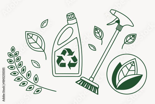 Crisp Outline Eco Friendly Cleaning Product Symbol (2) Vector SVG Design