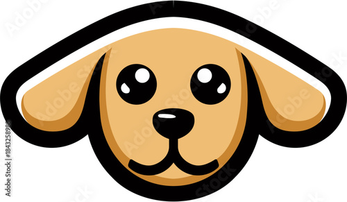 Puppy Head Profile brown outline and orange colored fur