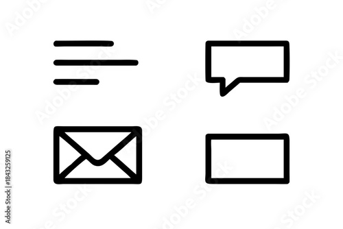 Communication   Messaging Icon Set  White Backgrou Vector SVG Design