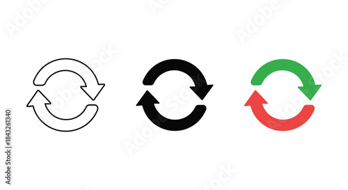 Refresh and reload icon set for web and mobile applications