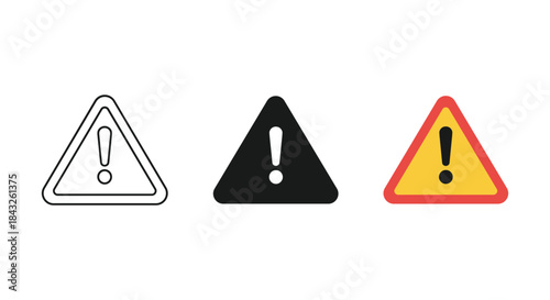 Warning signs with exclamation mark