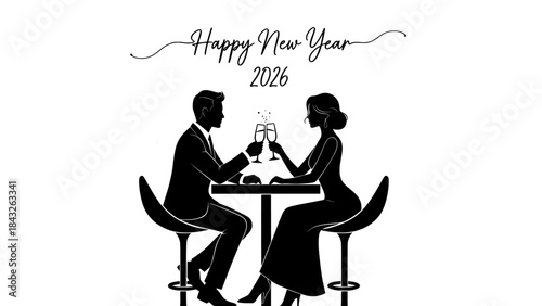 New year 2026 celebration couple toast