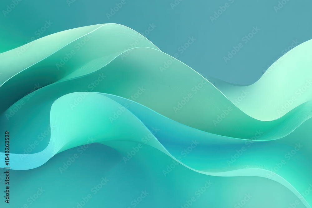 Fototapeta premium Abstract layered paper art in shades of teal