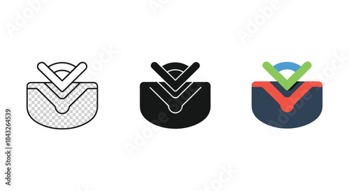 Check mark icon set in different style
