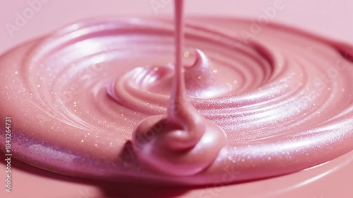 Swirls of Pink - A Close-Up Look at Creamy Texture.