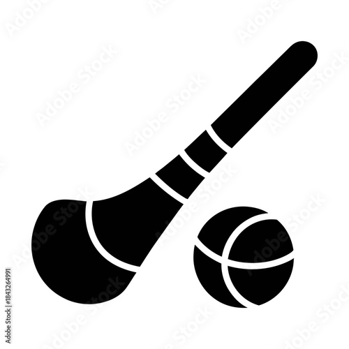 hurling stick and sliotar glyph icon