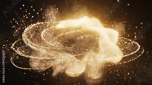 Abstract Golden Particle Explosion - A Mesmerizing Visual Symphony.