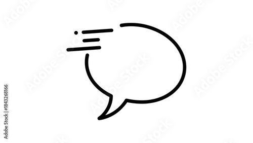 Expressive Speech Bubble Icon with Motion Lines for Communication and Ideas