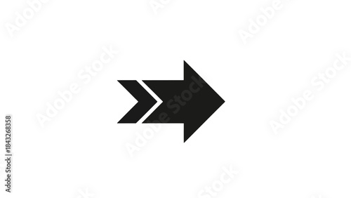 Forward Arrow Icon Symbolizing Progress, Speed, and Direction on White Background