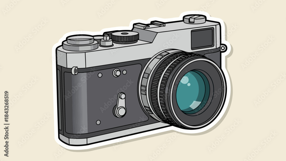 Fototapeta premium Retro Camera Illustration: A Vintage Photography Icon for Creative Projects