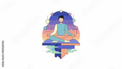 Mindful Meditation for Inner Peace and Focus Illustration