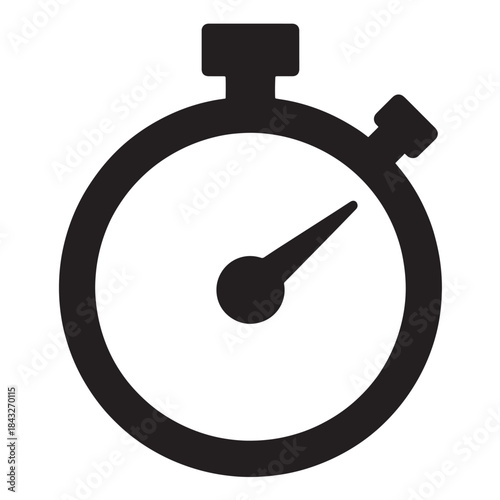Time measurement stopwatch icon for speed and deadline tracking, flat vector symbol