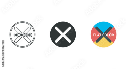 Different style of cross icon set