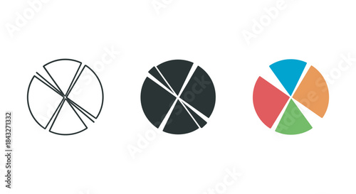 Pie chart illustration set