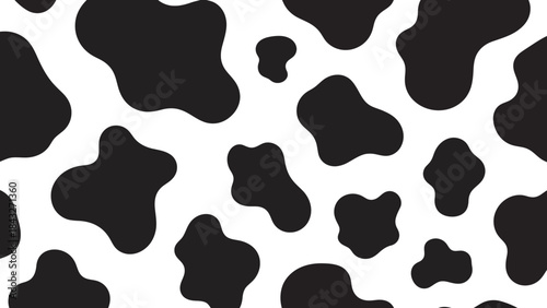 Black and White Cow Pattern Seamless Texture - Classic Animal Print Background